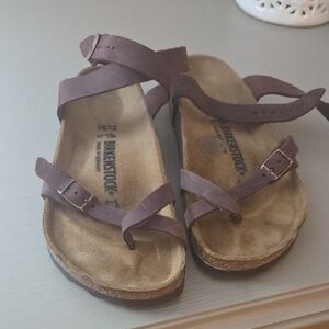 Birkenstock Ankle Strap Dark Brown Leather Sandals